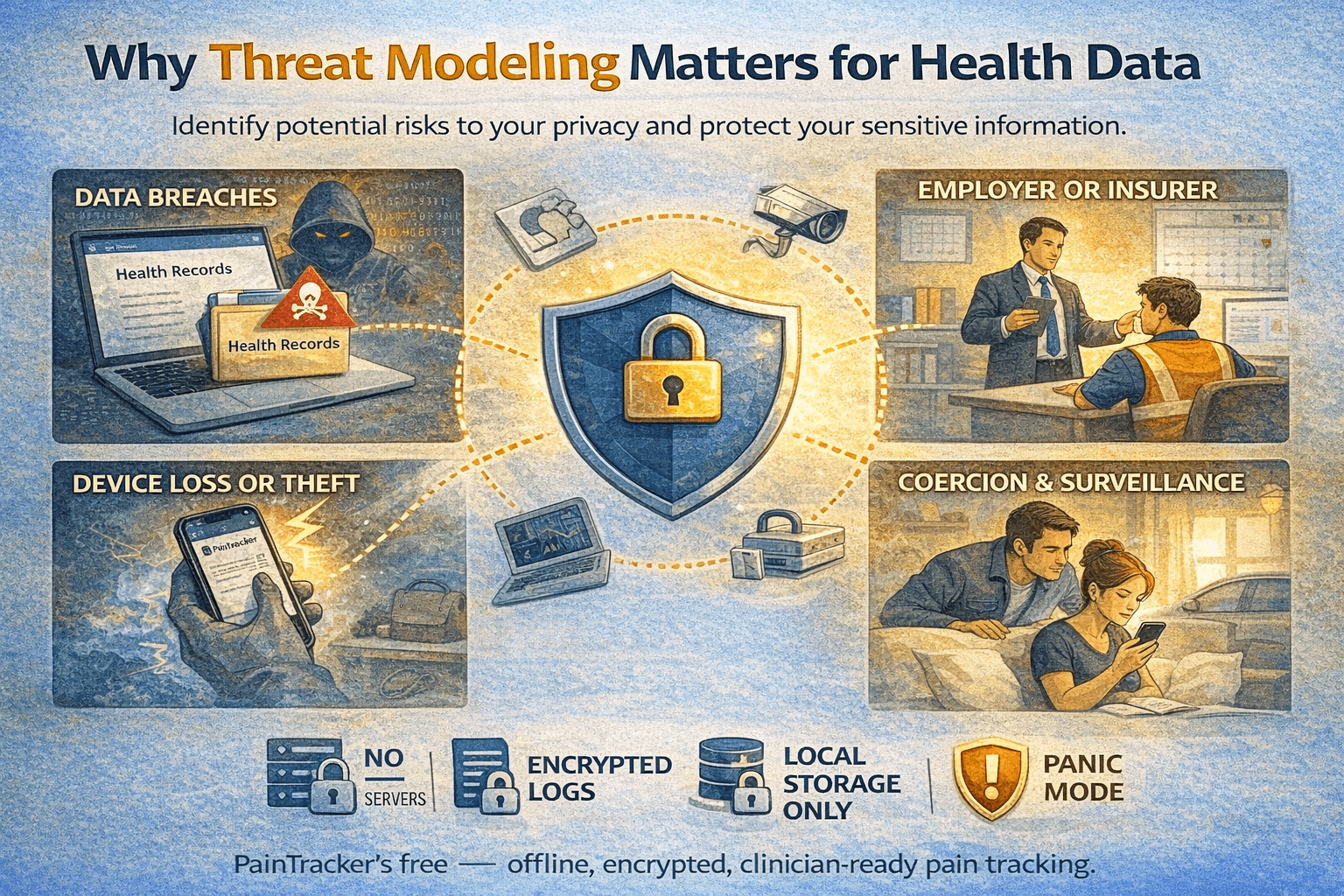 Health Data Threat Model: What Risks Does Your Pain Diary Face?