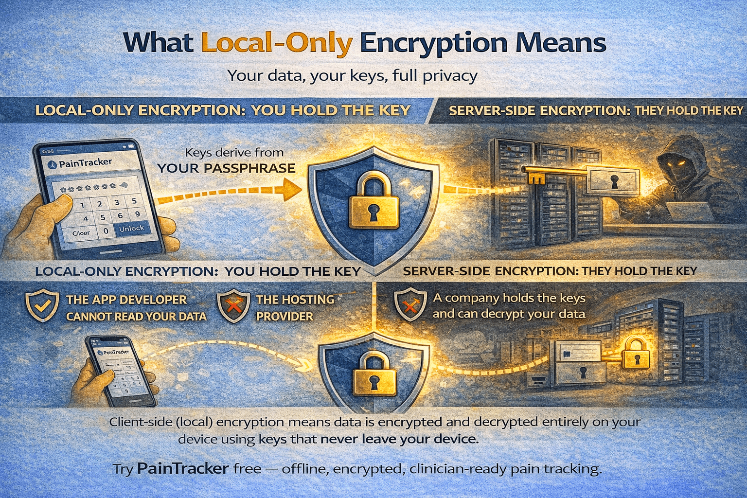 Local-Only Encryption Explained: How PainTracker Protects Data at Rest